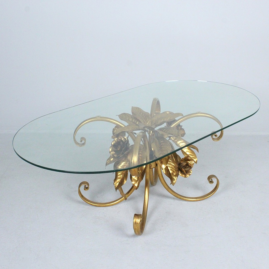 HANS KÖGL. Floraler Couchtisch / Coffeetable, Deutschland, 1960er Jahre.
