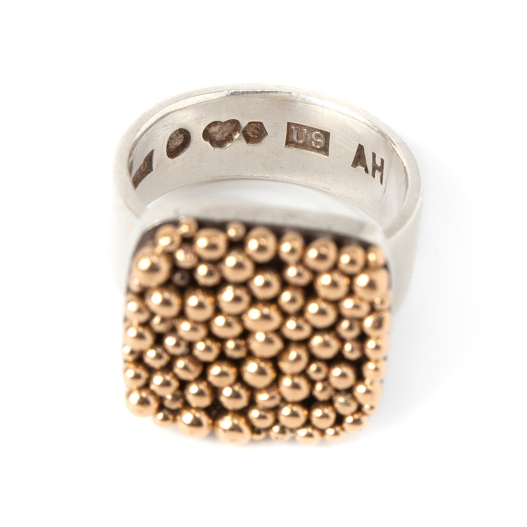 ANDERS HÖGBERG, ring, silver och guld, Göteborg, 1970.