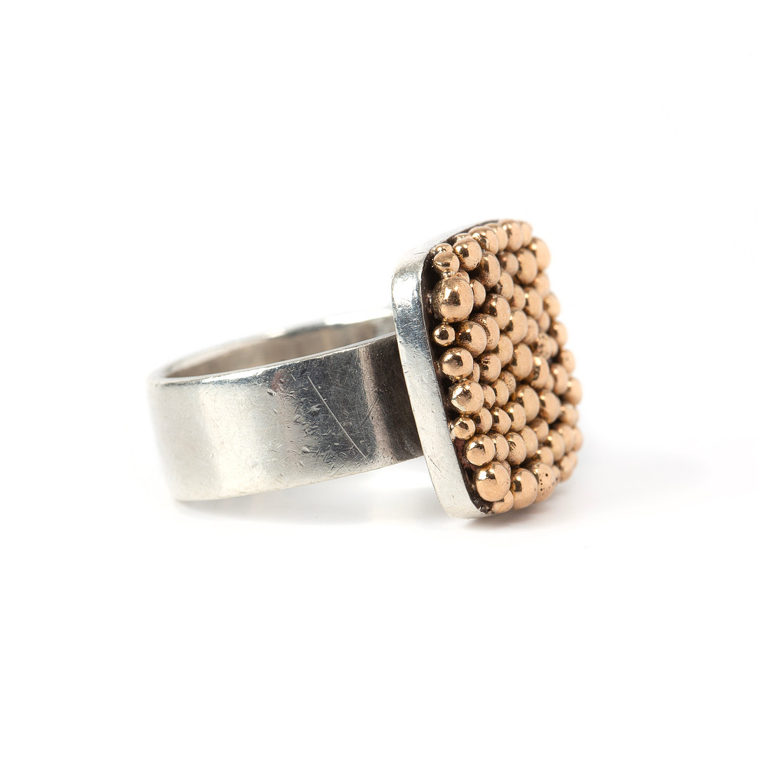 ANDERS HÖGBERG, ring, silver och guld, Göteborg, 1970.