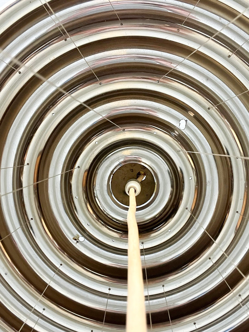 VERNER PANTON. Mid Century Spiral Deckenlampe/Deckenleuchte/Ceiling Lamp von Verner Panton für Lüber AG, Modell: SP1, Deutschland, 1970er Jahre, frühes Exemplar.