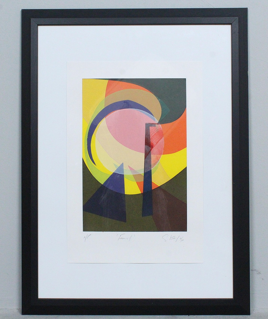 Unbekannter Künstler. 'Family', Lithographie,Ed. 1/8, signiert.