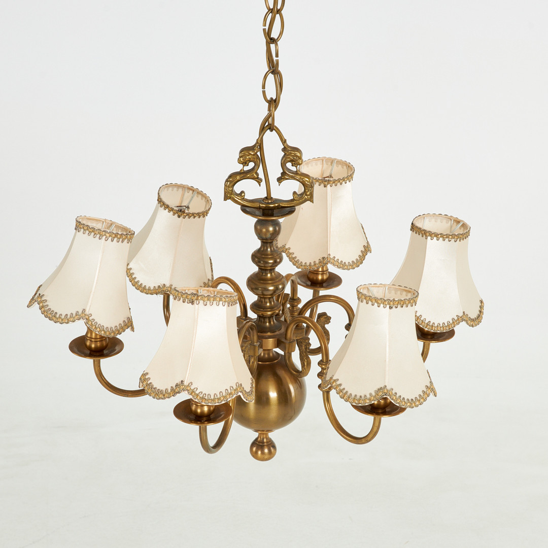 MALMKRONA. Barockstil, 1900-talets första hälft, mässing, 6 ljusarmar.