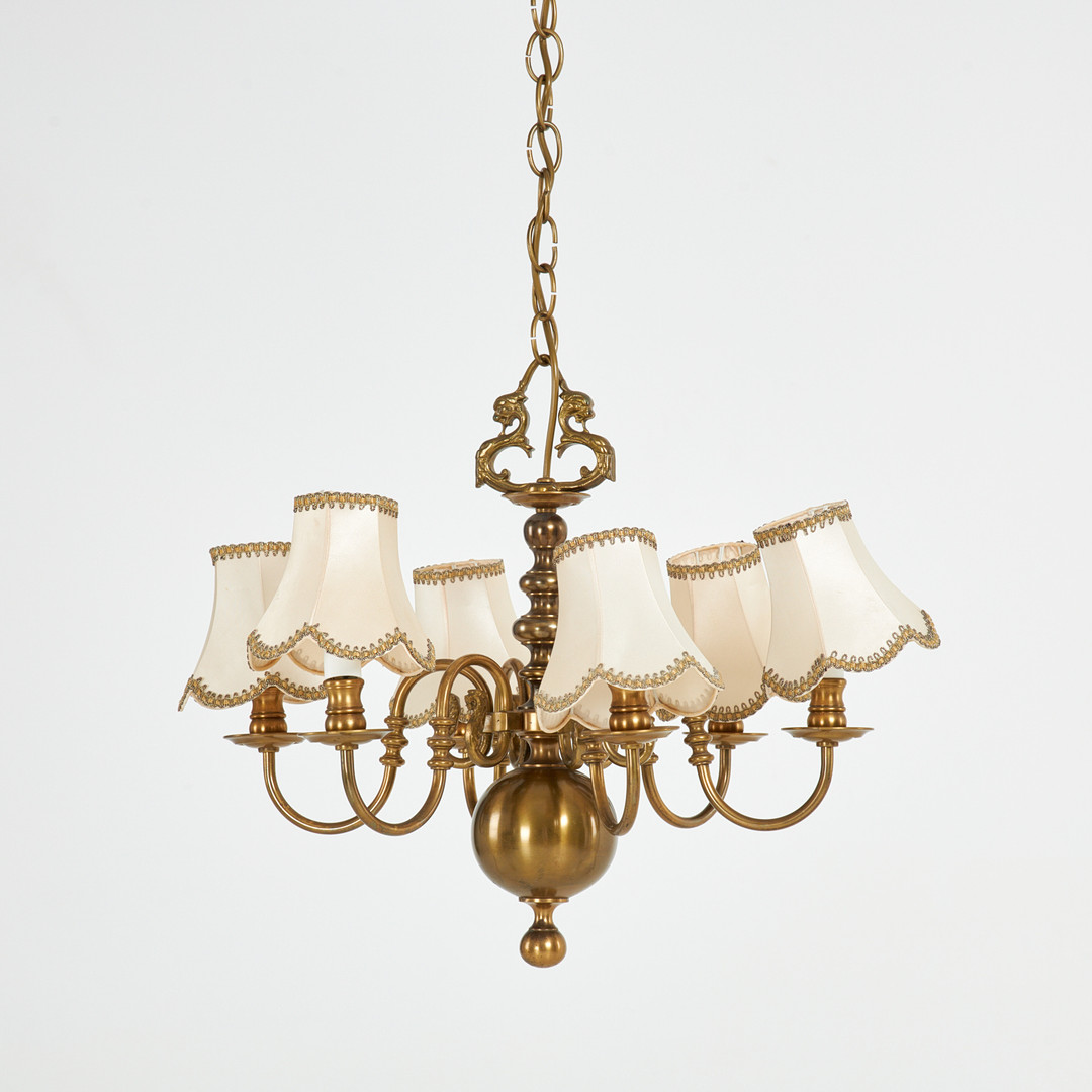 MALMKRONA. Barockstil, 1900-talets första hälft, mässing, 6 ljusarmar.