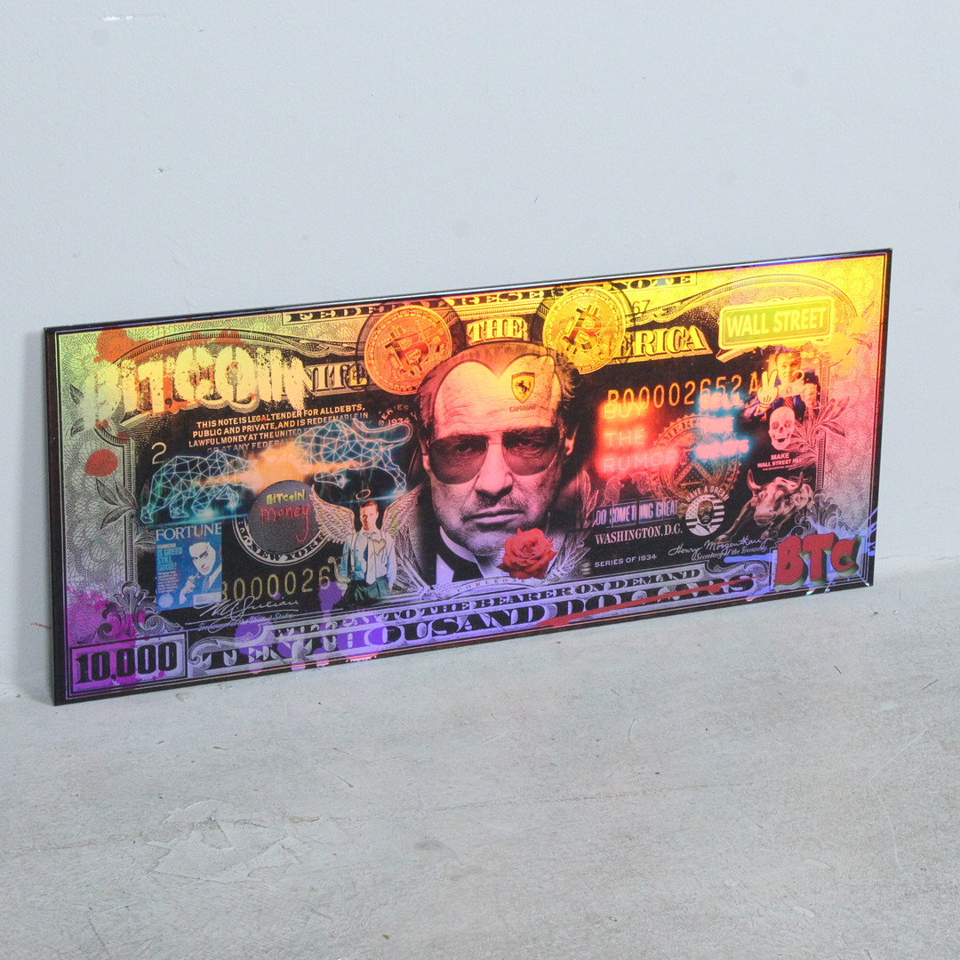 DIEDERICK VAN APPLE. 'The Wolf of Wall Street - Bitcoin', 2022, 3D-Kunstwerk / Mischtechnik, limitiert, Ed. 3/3, signiert.