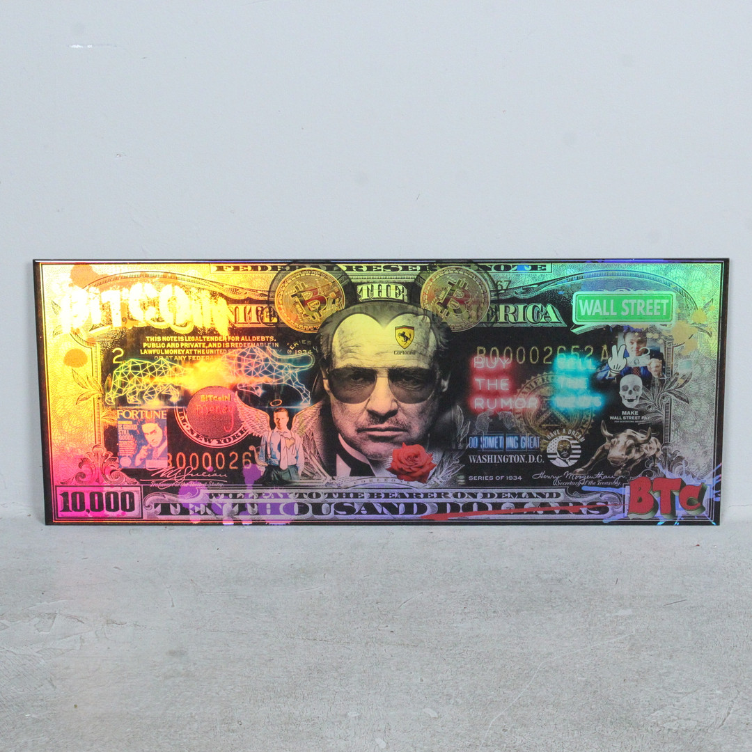 DIEDERICK VAN APPLE. 'The Wolf of Wall Street - Bitcoin', 2022, 3D-Kunstwerk / Mischtechnik, limitiert, Ed. 3/3, signiert.