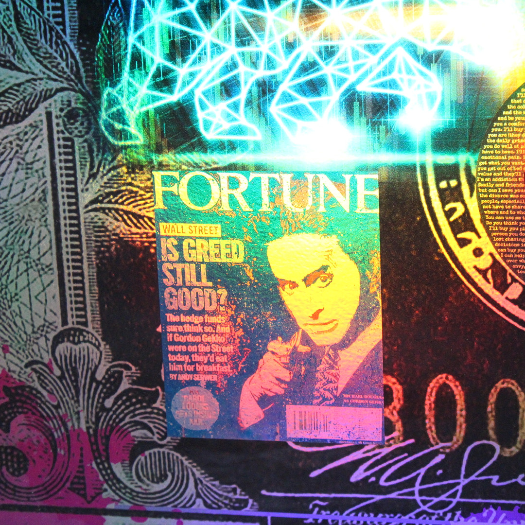 DIEDERICK VAN APPLE. 'The Wolf of Wall Street - Bitcoin', 2022, 3D-Kunstwerk / Mischtechnik, limitiert, Ed. 3/3, signiert.