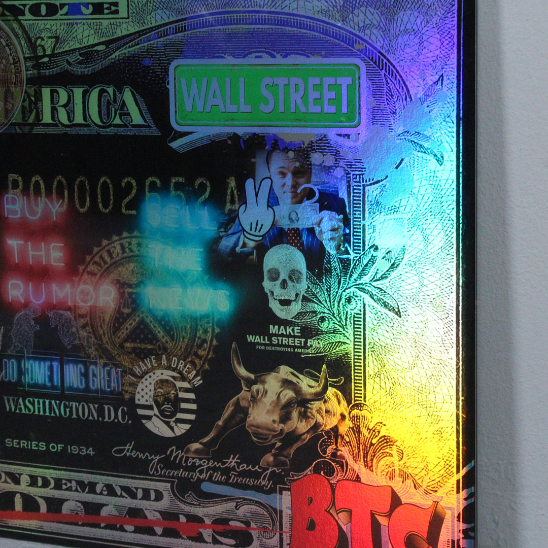 DIEDERICK VAN APPLE. 'The Wolf of Wall Street - Bitcoin', 2022, 3D-Kunstwerk / Mischtechnik, limitiert, Ed. 3/3, signiert.