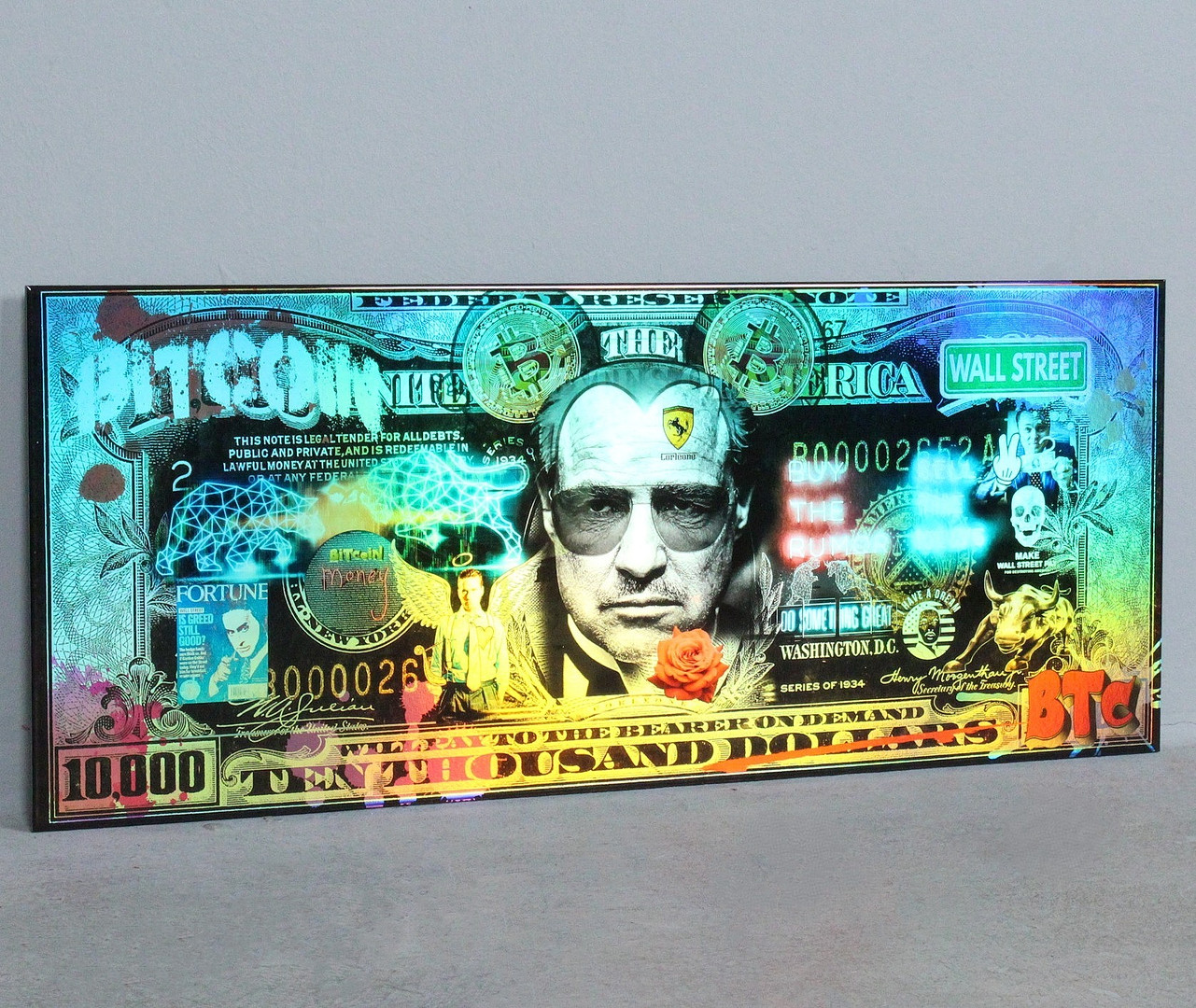 DIEDERICK VAN APPLE. 'The Wolf of Wall Street - Bitcoin', 2022, 3D-Kunstwerk / Mischtechnik, limitiert, Ed. 3/3, signiert.