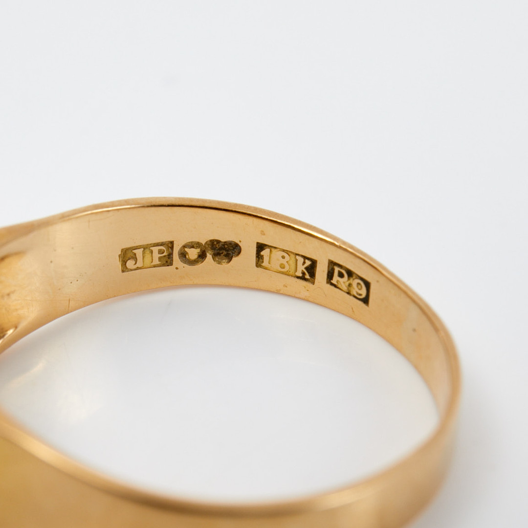 RING, 18 k guld, Smaragdslipad bergskristall, Petterssons Eftr Juvelerar Ab Joh, Malmö, 1967.