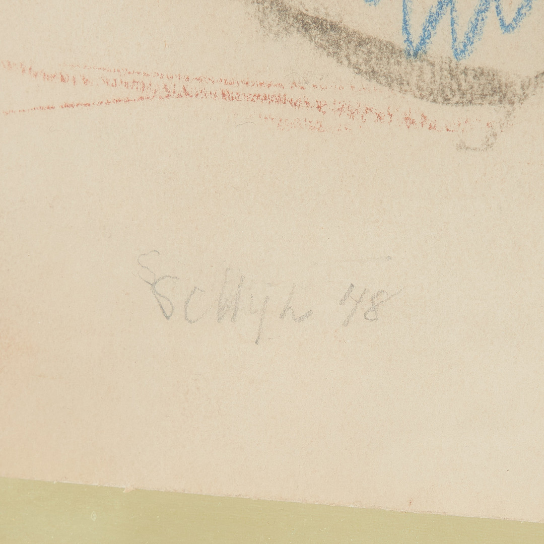 JULES SCHYL. modellstudie, kritteckning, signerad och daterad -48.