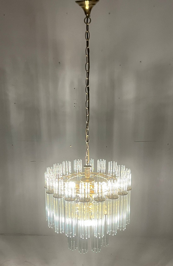 GAETANO SCIOLARI. Mid Century Kronleuchter/Deckenlampe, Murano, Italien, 1970er Jahre.