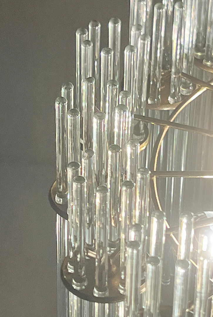 GAETANO SCIOLARI. Mid Century Kronleuchter/Deckenlampe, Murano, Italien, 1970er Jahre.