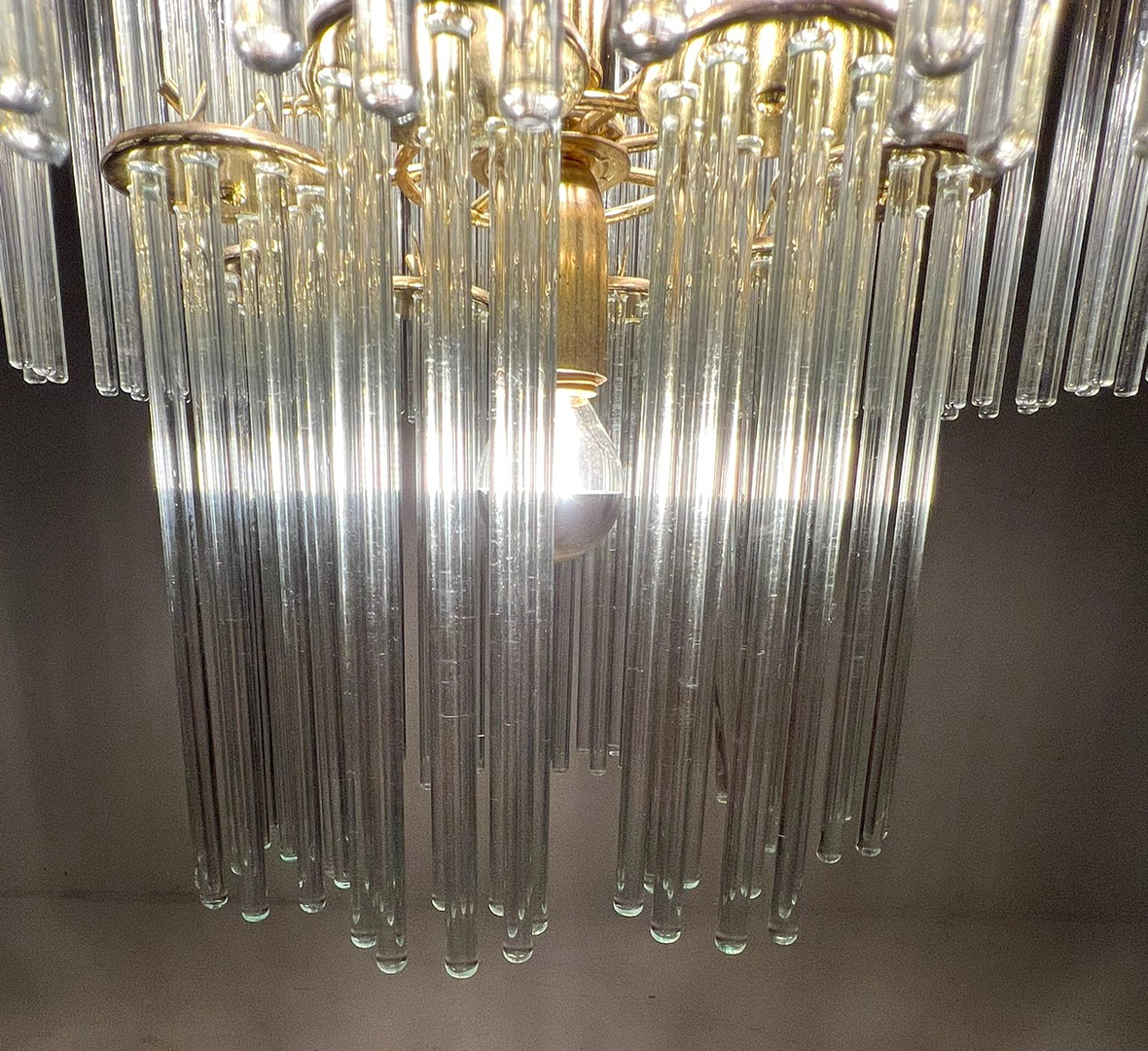 GAETANO SCIOLARI. Mid Century Kronleuchter/Deckenlampe, Murano, Italien, 1970er Jahre.