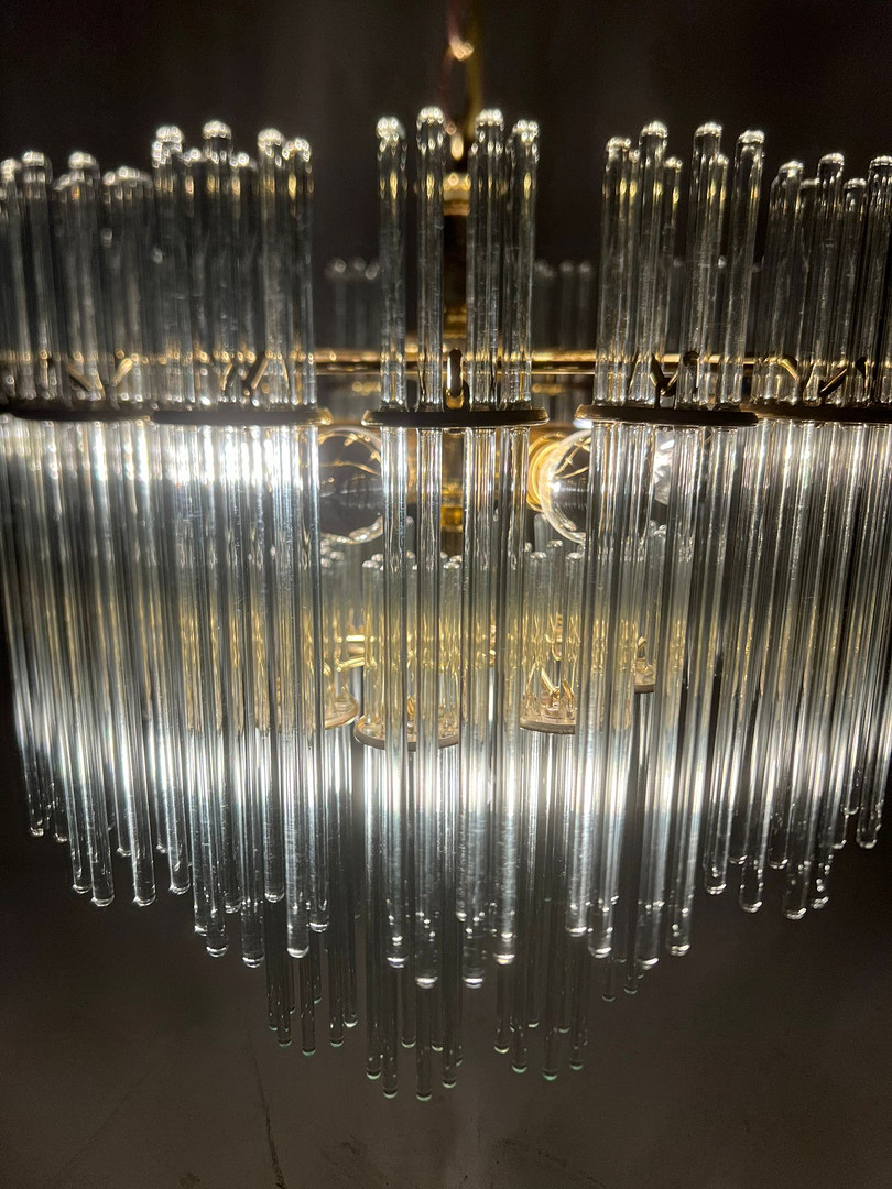 GAETANO SCIOLARI. Mid Century Kronleuchter/Deckenlampe, Murano, Italien, 1970er Jahre.
