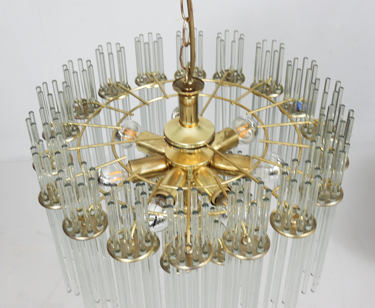 GAETANO SCIOLARI. Mid Century Kronleuchter/Deckenlampe, Murano, Italien, 1970er Jahre.