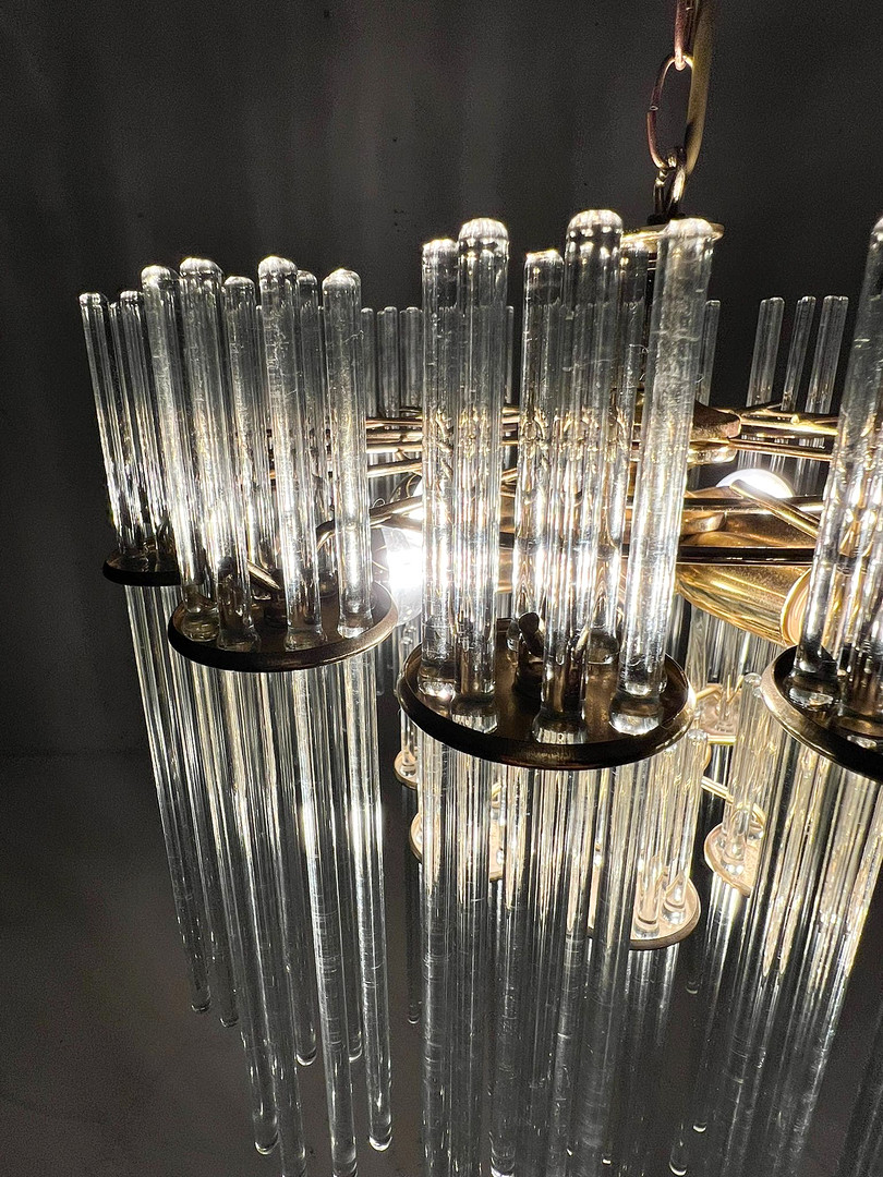 GAETANO SCIOLARI. Mid Century Kronleuchter/Deckenlampe, Murano, Italien, 1970er Jahre.