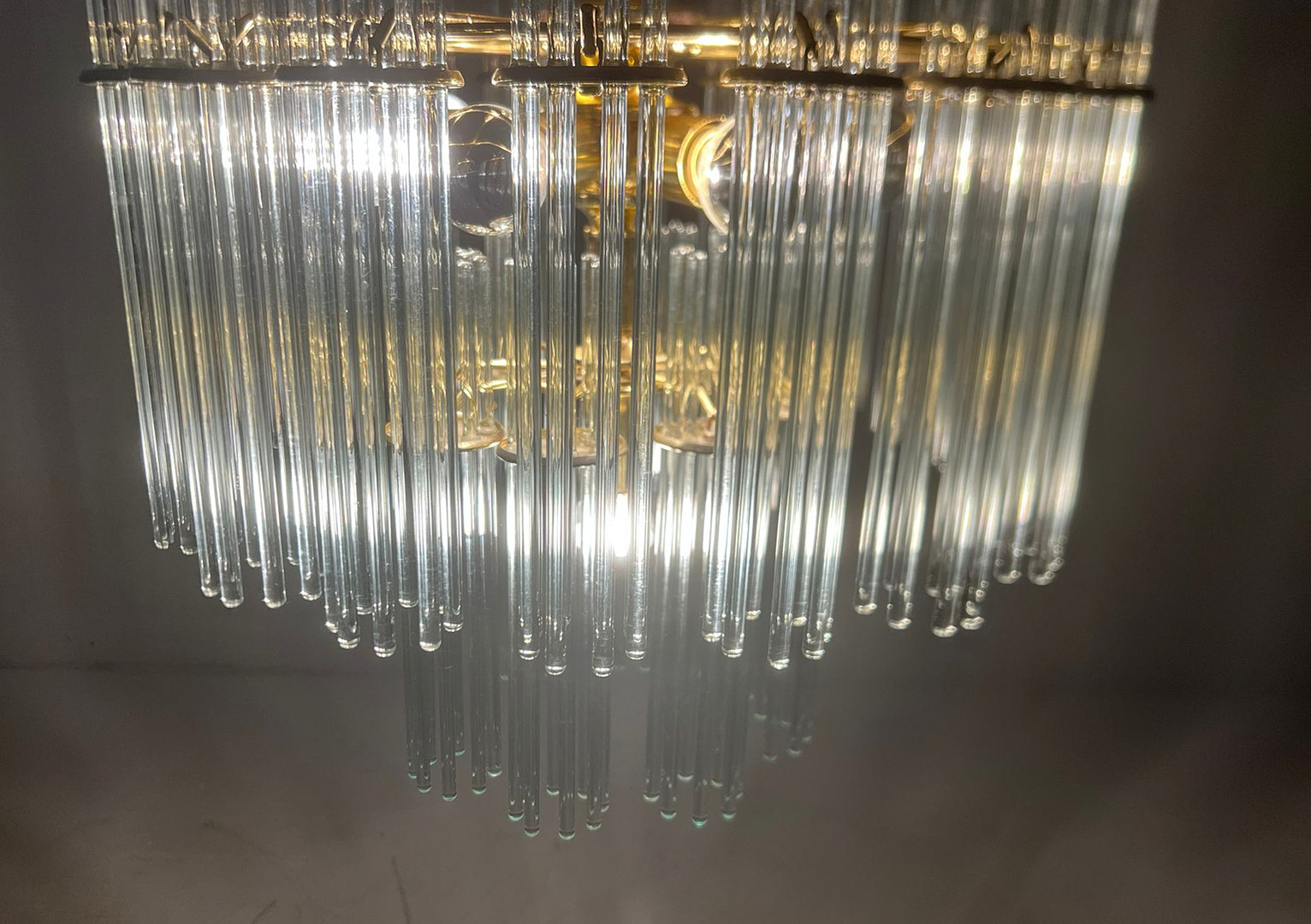 GAETANO SCIOLARI. Mid Century Kronleuchter/Deckenlampe, Murano, Italien, 1970er Jahre.