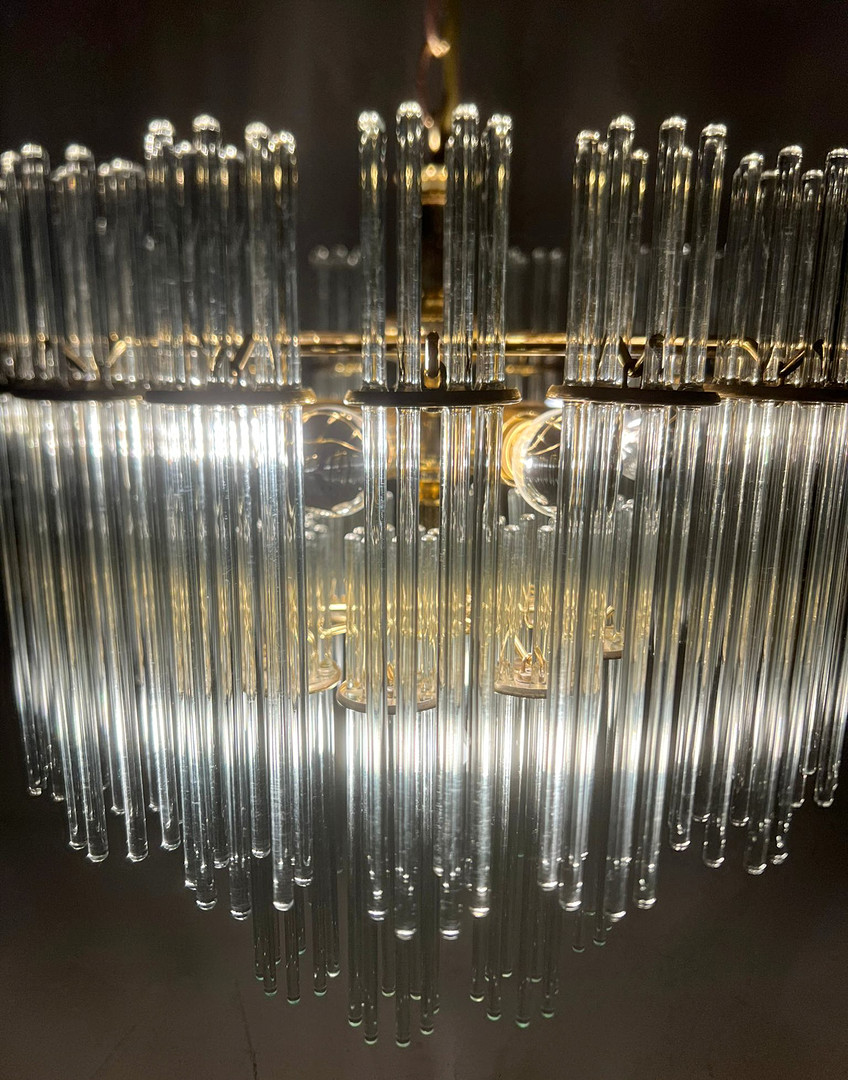 GAETANO SCIOLARI. Mid Century Kronleuchter/Deckenlampe, Murano, Italien, 1970er Jahre.