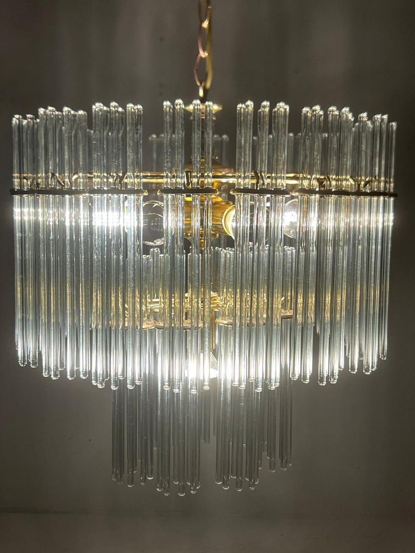 GAETANO SCIOLARI. Mid Century Kronleuchter/Deckenlampe, Murano, Italien, 1970er Jahre.