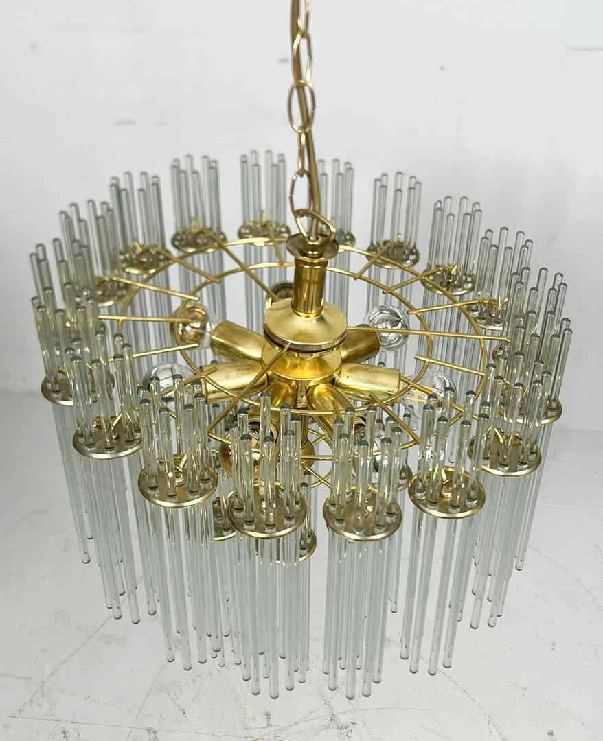 GAETANO SCIOLARI. Mid Century Kronleuchter/Deckenlampe, Murano, Italien, 1970er Jahre.