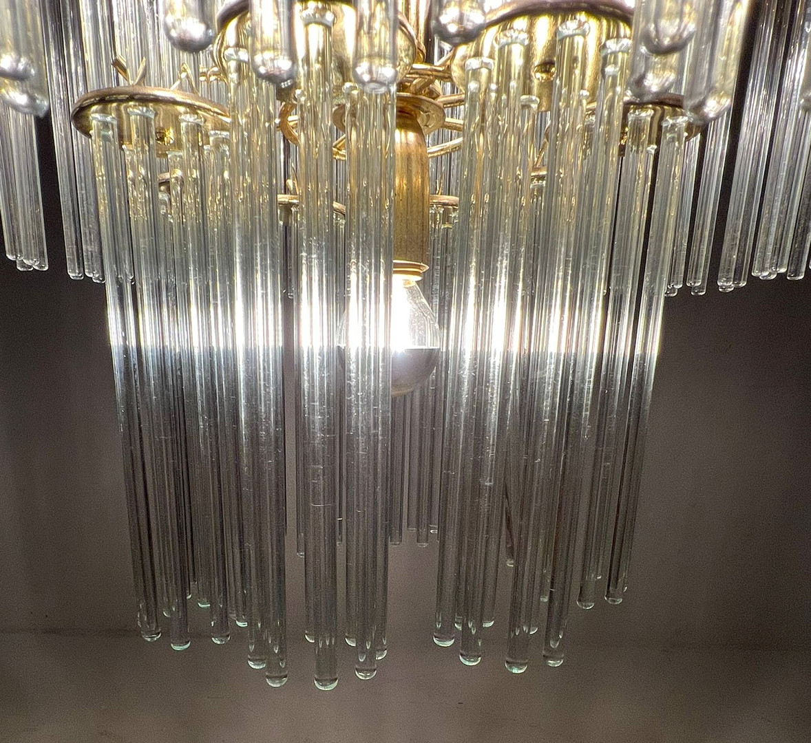 GAETANO SCIOLARI. Mid Century Kronleuchter/Deckenlampe, Murano, Italien, 1970er Jahre.