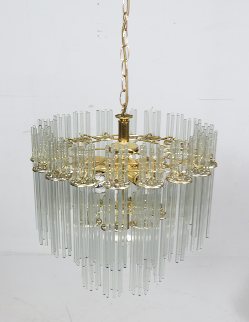 GAETANO SCIOLARI. Mid Century Kronleuchter/Deckenlampe, Murano, Italien, 1970er Jahre.