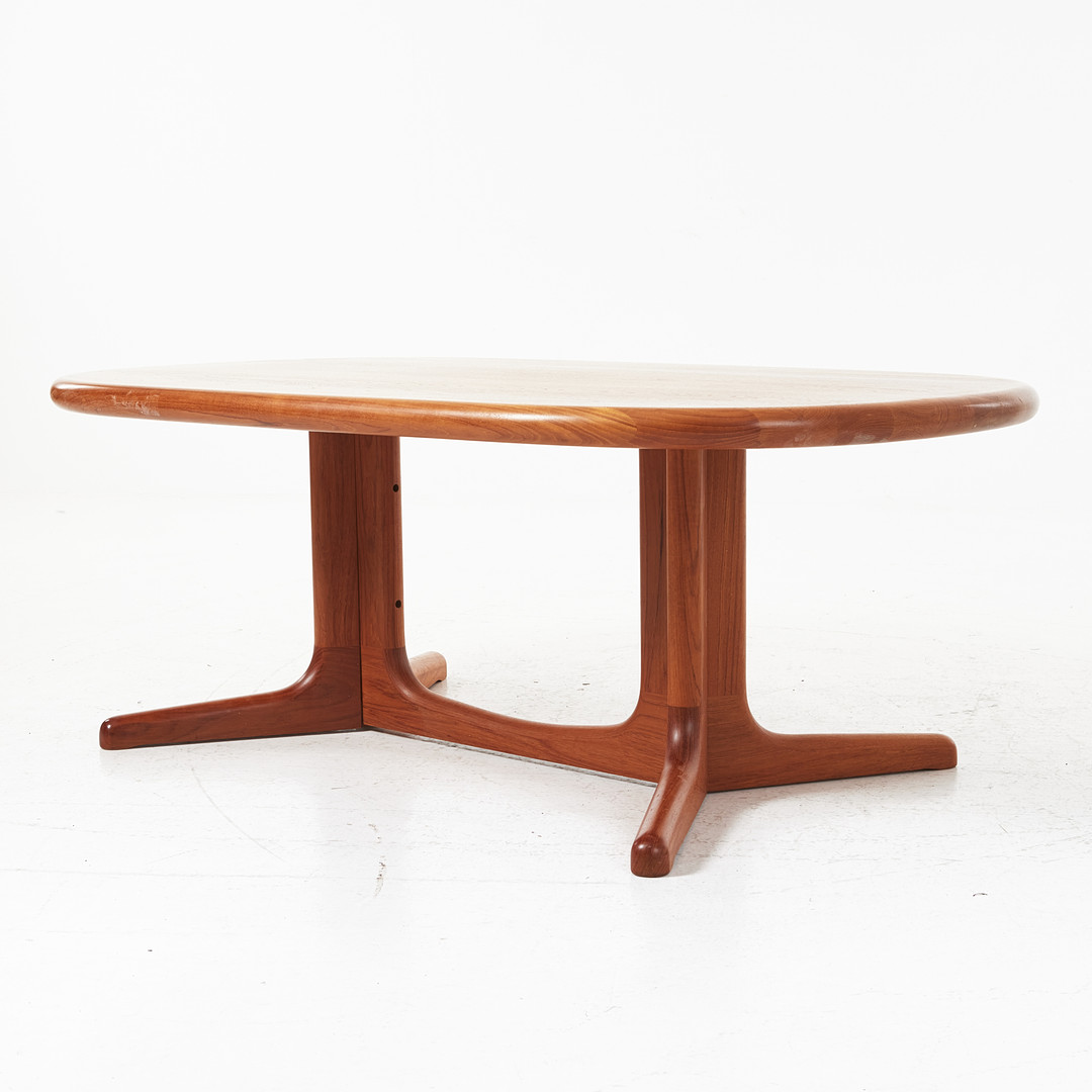 GLOSTRUP. soffbord, teak, Danmark, 1970-tal, tillverkarens etikett på undersidan.