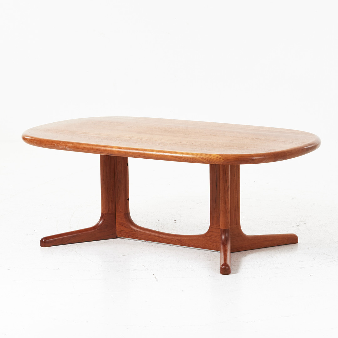 GLOSTRUP. soffbord, teak, Danmark, 1970-tal, tillverkarens etikett på undersidan.