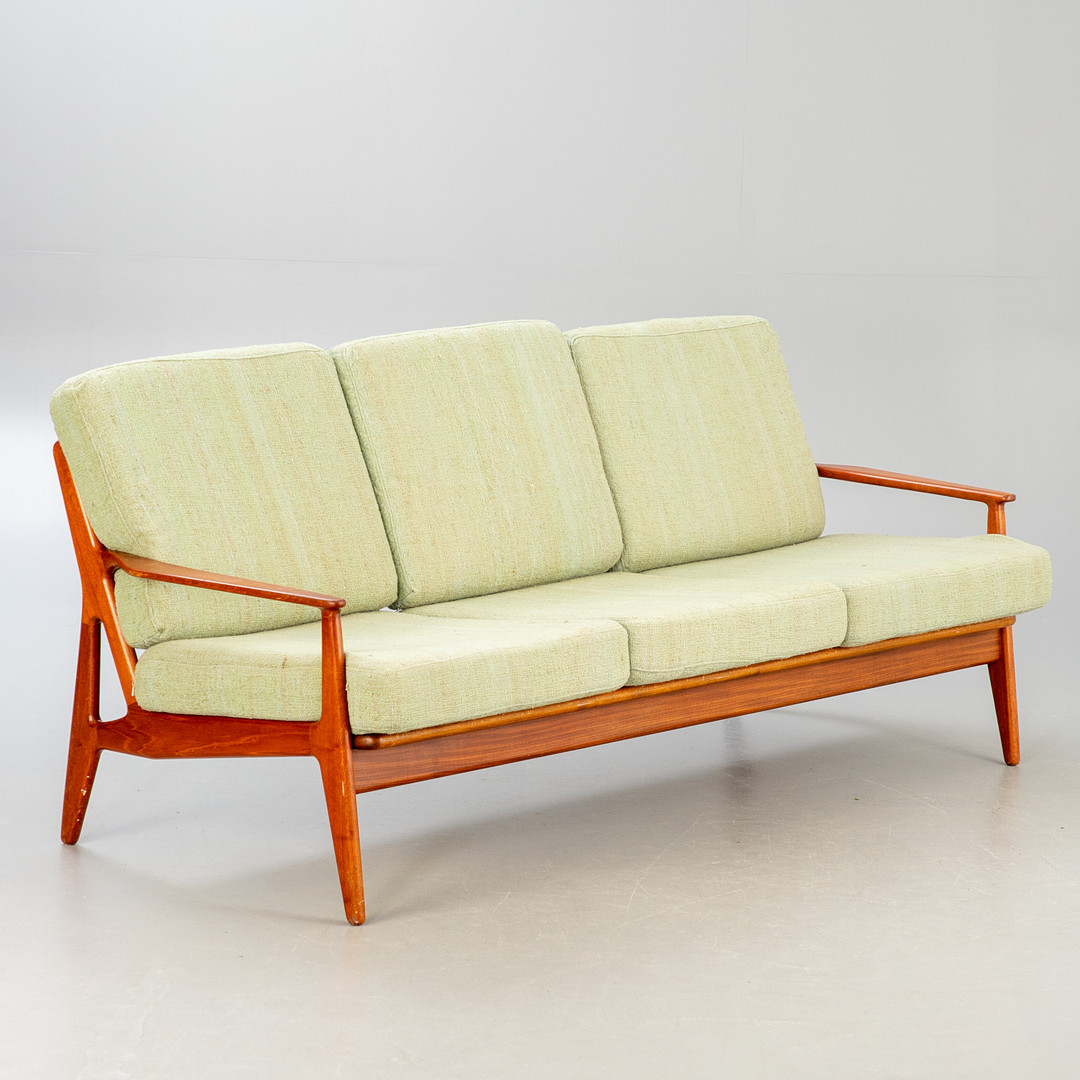 ARNE VODDER. Teak Sofa, 3-Sitzer, Dänemark, 1960er Jahre.