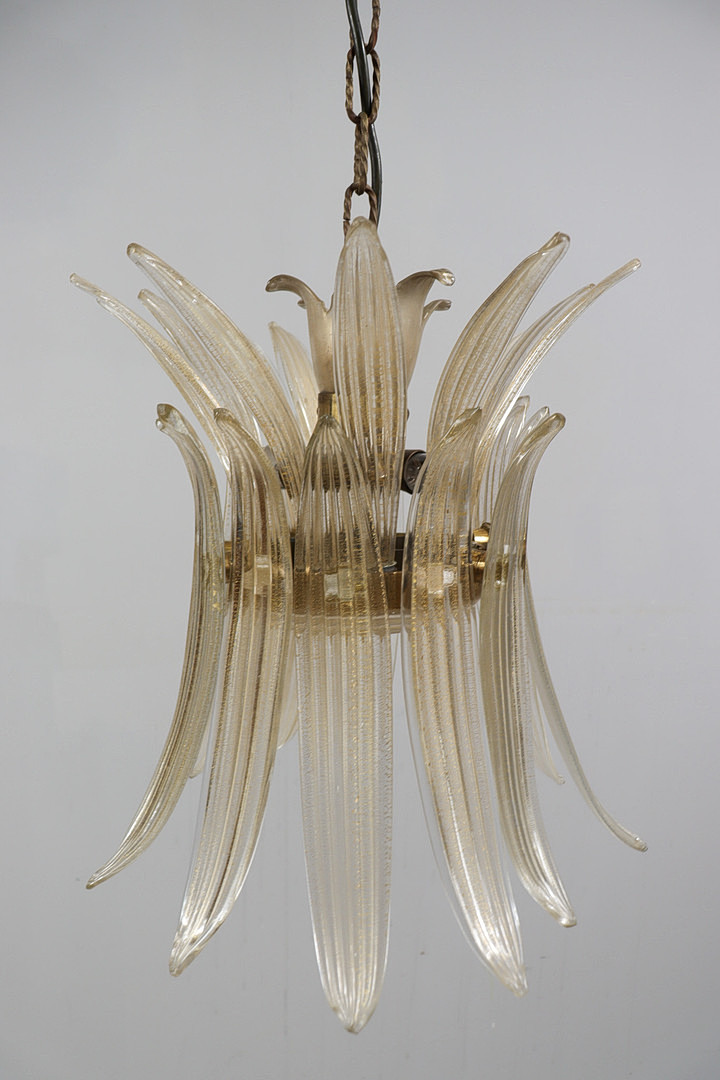 Mid Century Palmette Deckenlampe/Deckenleuchte von Barovier& Toso, Muranoglas, Italien, 1960er Jahre.