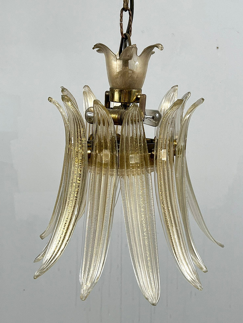 Mid Century Palmette Deckenlampe/Deckenleuchte von Barovier& Toso, Muranoglas, Italien, 1960er Jahre.