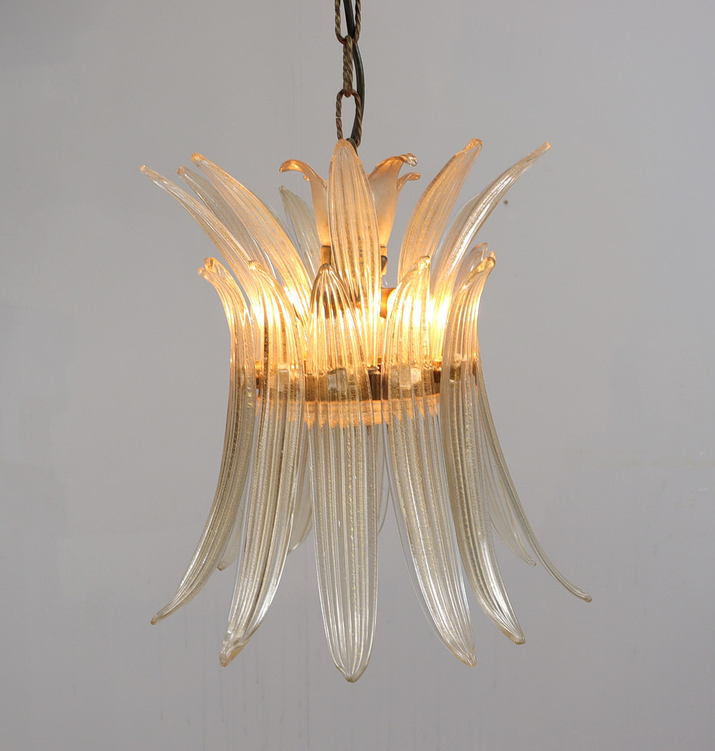 Mid Century Palmette Deckenlampe/Deckenleuchte von Barovier& Toso, Muranoglas, Italien, 1960er Jahre.