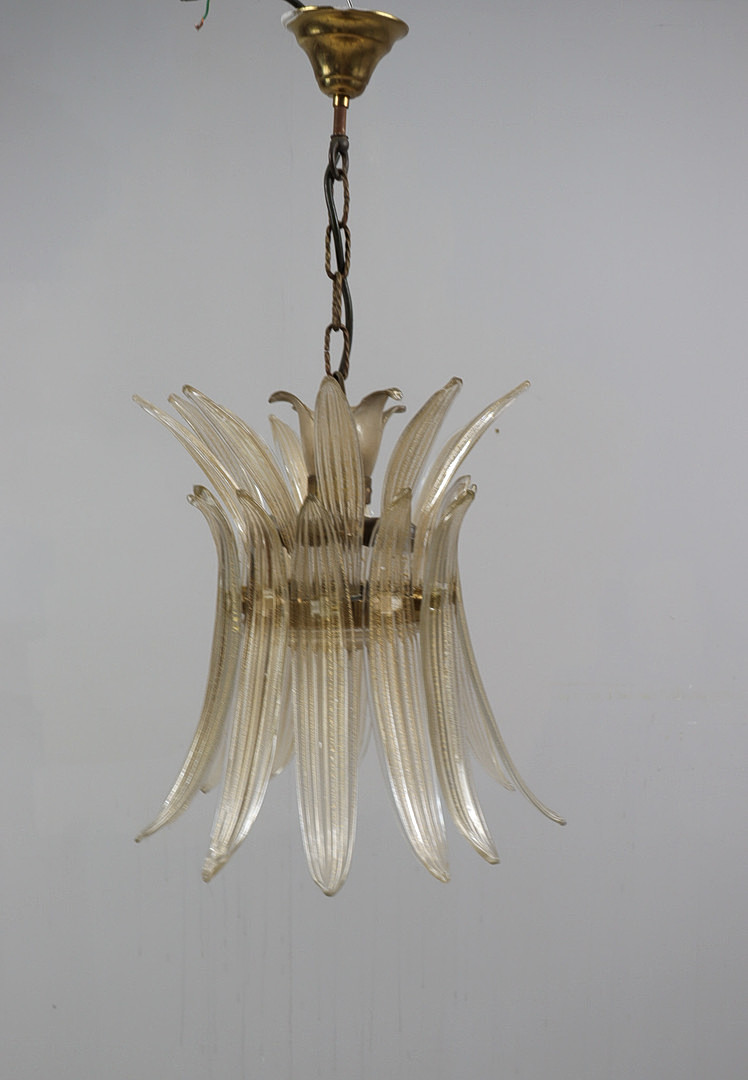 Mid Century Palmette Deckenlampe/Deckenleuchte von Barovier& Toso, Muranoglas, Italien, 1960er Jahre.