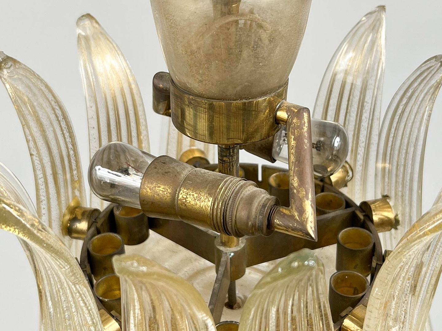 Mid Century Palmette Deckenlampe/Deckenleuchte von Barovier& Toso, Muranoglas, Italien, 1960er Jahre.