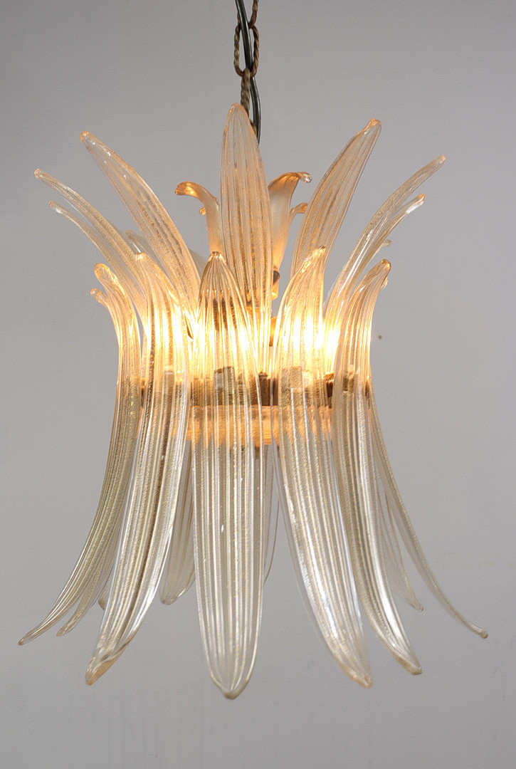 Mid Century Palmette Deckenlampe/Deckenleuchte von Barovier& Toso, Muranoglas, Italien, 1960er Jahre.