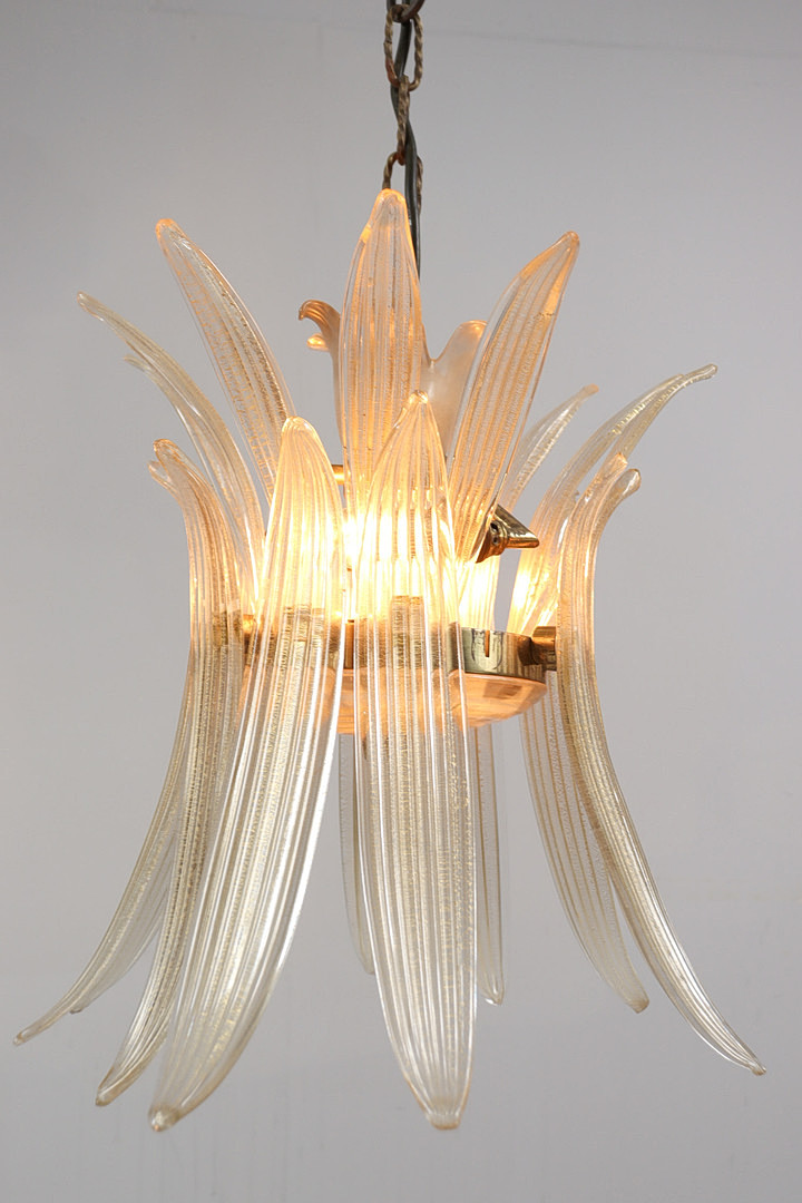 Mid Century Palmette Deckenlampe/Deckenleuchte von Barovier& Toso, Muranoglas, Italien, 1960er Jahre.