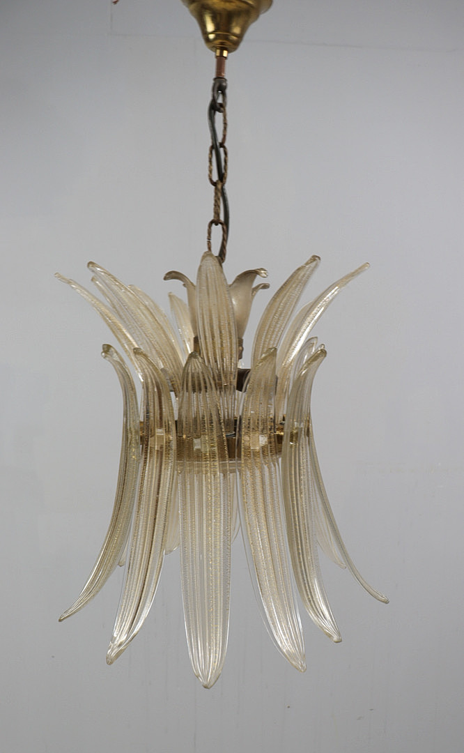 Mid Century Palmette Deckenlampe/Deckenleuchte von Barovier& Toso, Muranoglas, Italien, 1960er Jahre.
