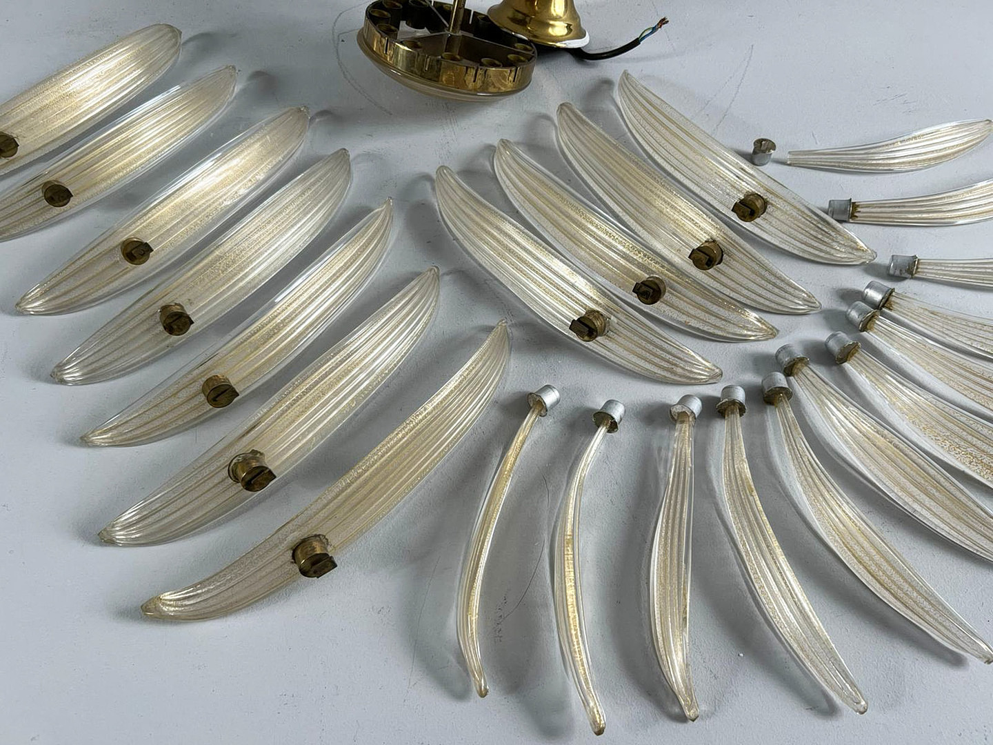 Mid Century Palmette Deckenlampe/Deckenleuchte von Barovier& Toso, Muranoglas, Italien, 1960er Jahre.