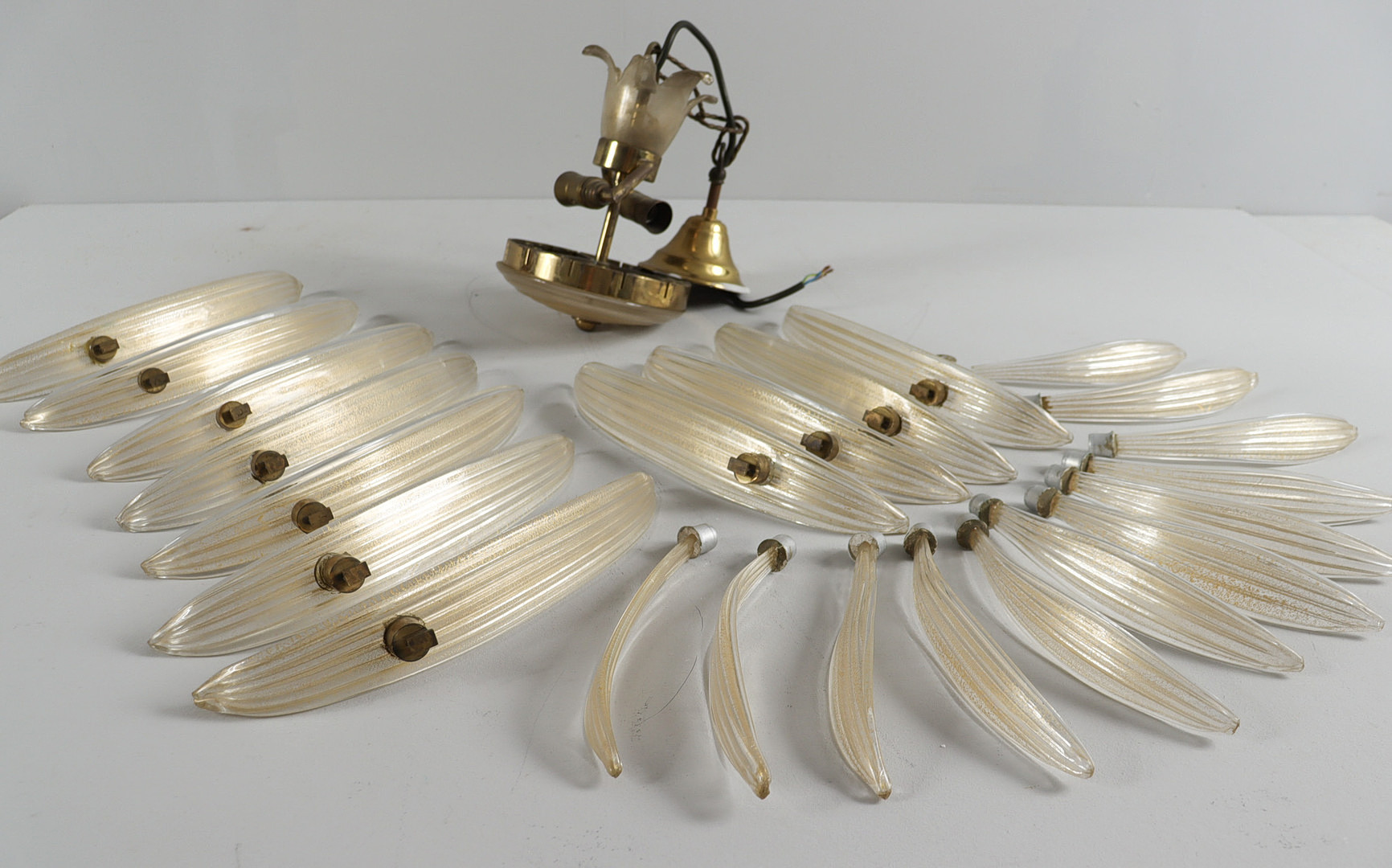 Mid Century Palmette Deckenlampe/Deckenleuchte von Barovier& Toso, Muranoglas, Italien, 1960er Jahre.