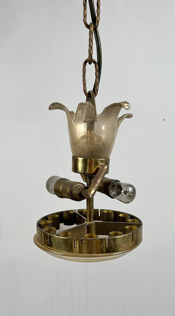 Mid Century Palmette Deckenlampe/Deckenleuchte von Barovier& Toso, Muranoglas, Italien, 1960er Jahre.