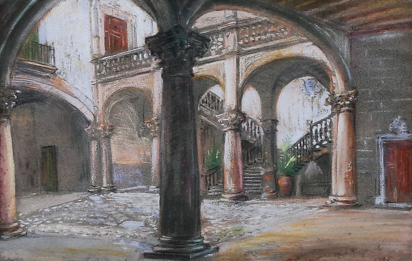 SPANISH SCHOOL, 1925. Majorcan patio.