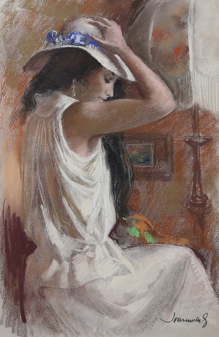 JOAN MARTÍ ARAGONÉS. A girl with a hat.