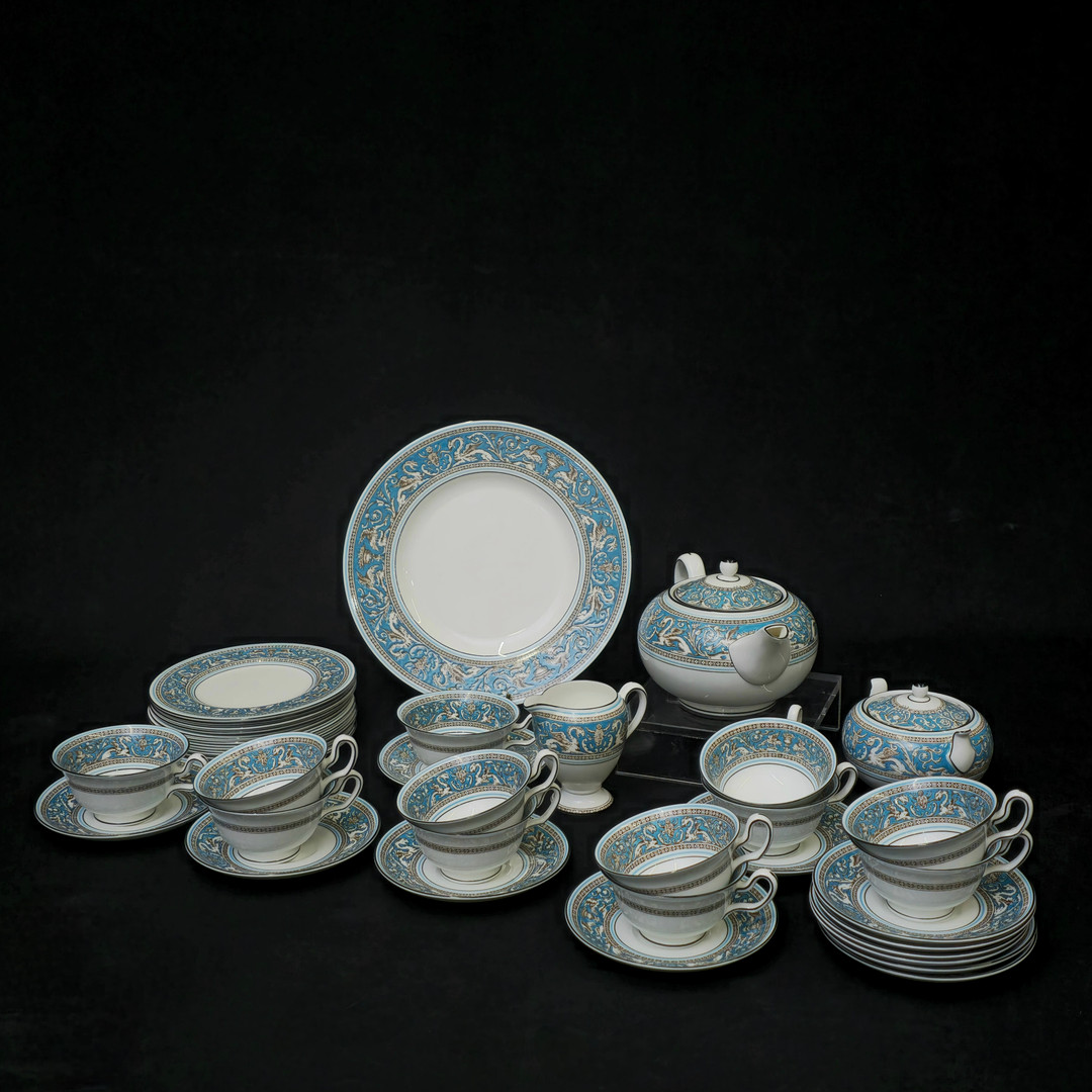Images for 4610508. WEDGWOOD FLORENTINE TURQUOISE PORCELAIN TEA SET ...