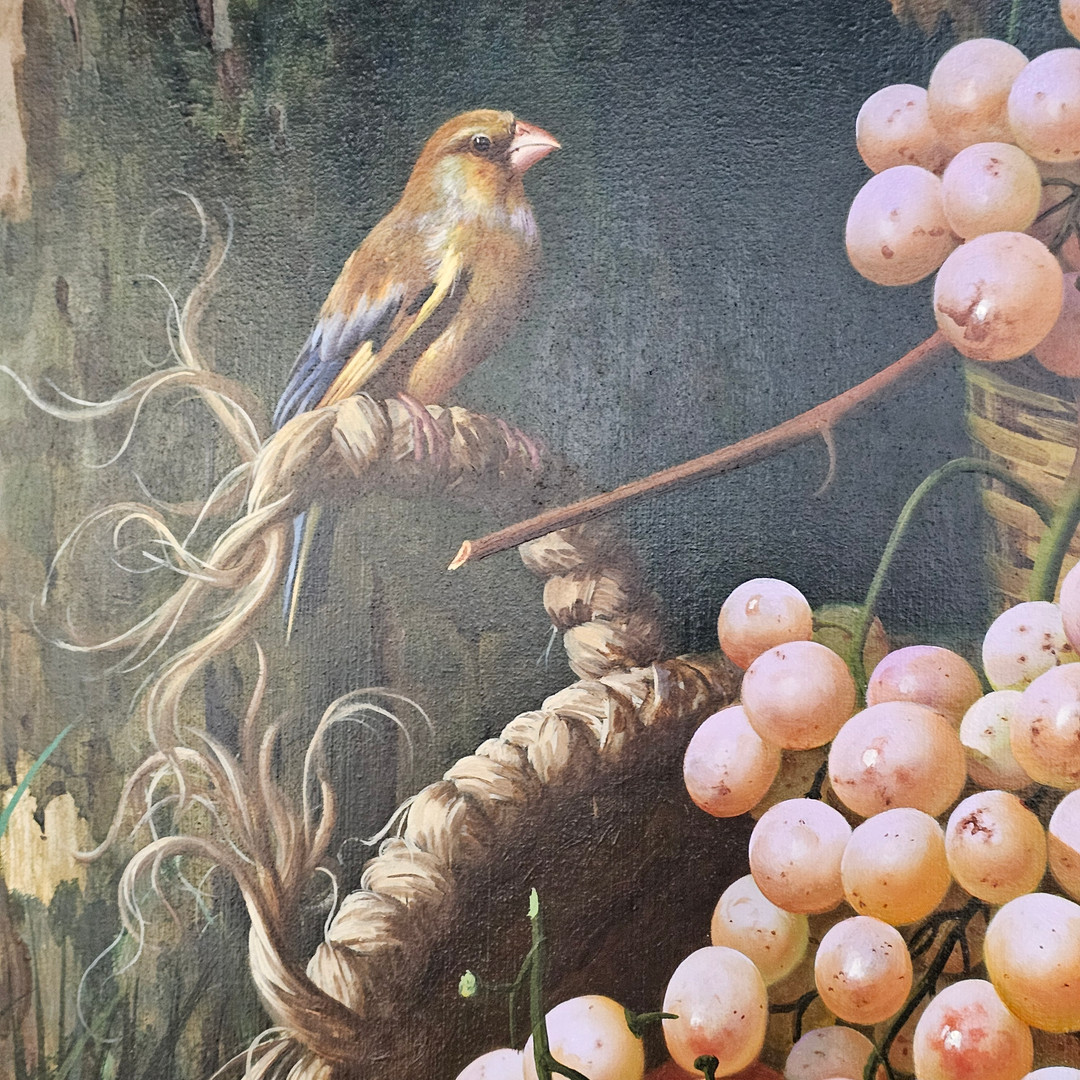 MANUEL MONTOYA (1938-2009). Óleo sobre lienzo. "Bodegón de frutas".