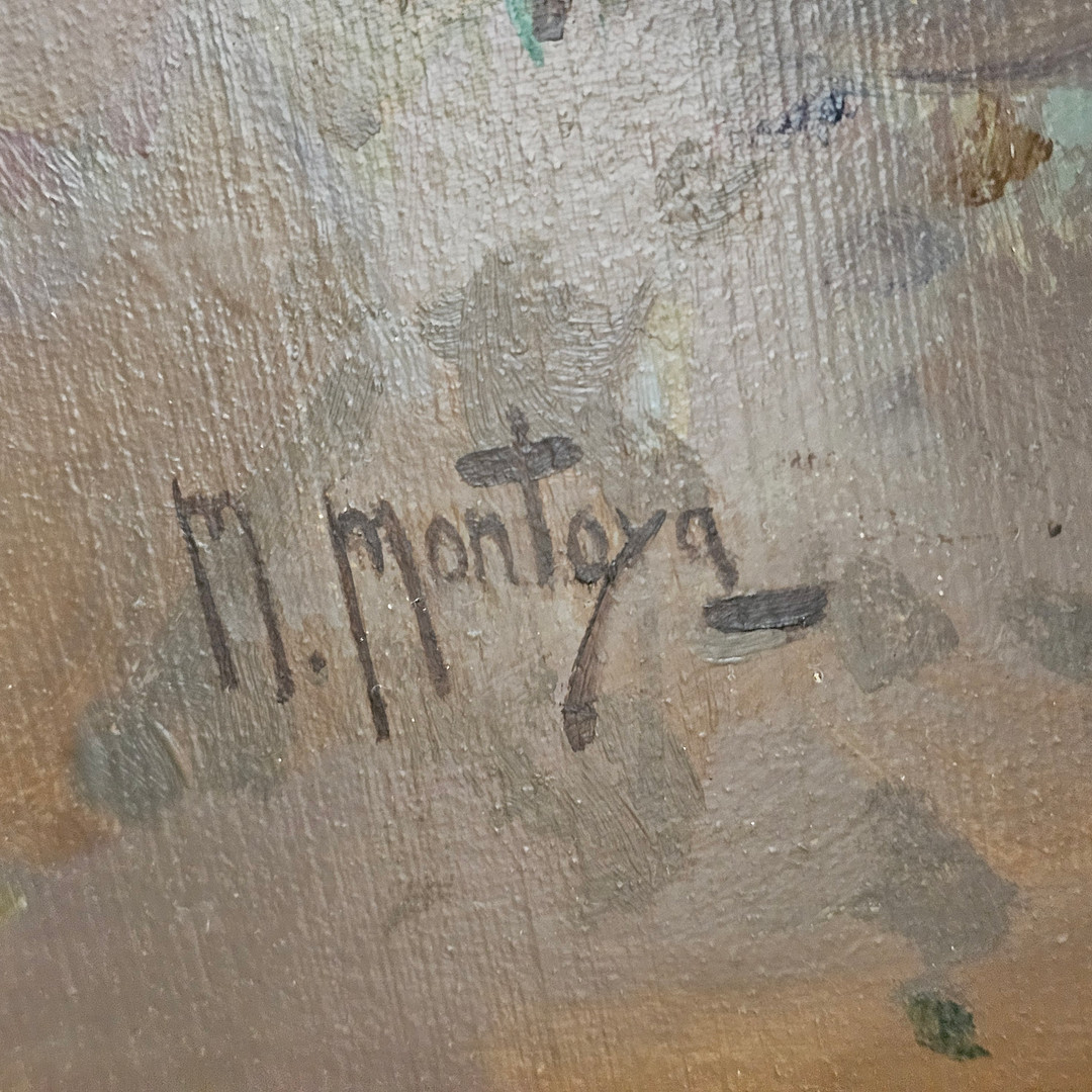 MANUEL MONTOYA (1938-2009). Óleo sobre lienzo. "Bodegón de frutas".