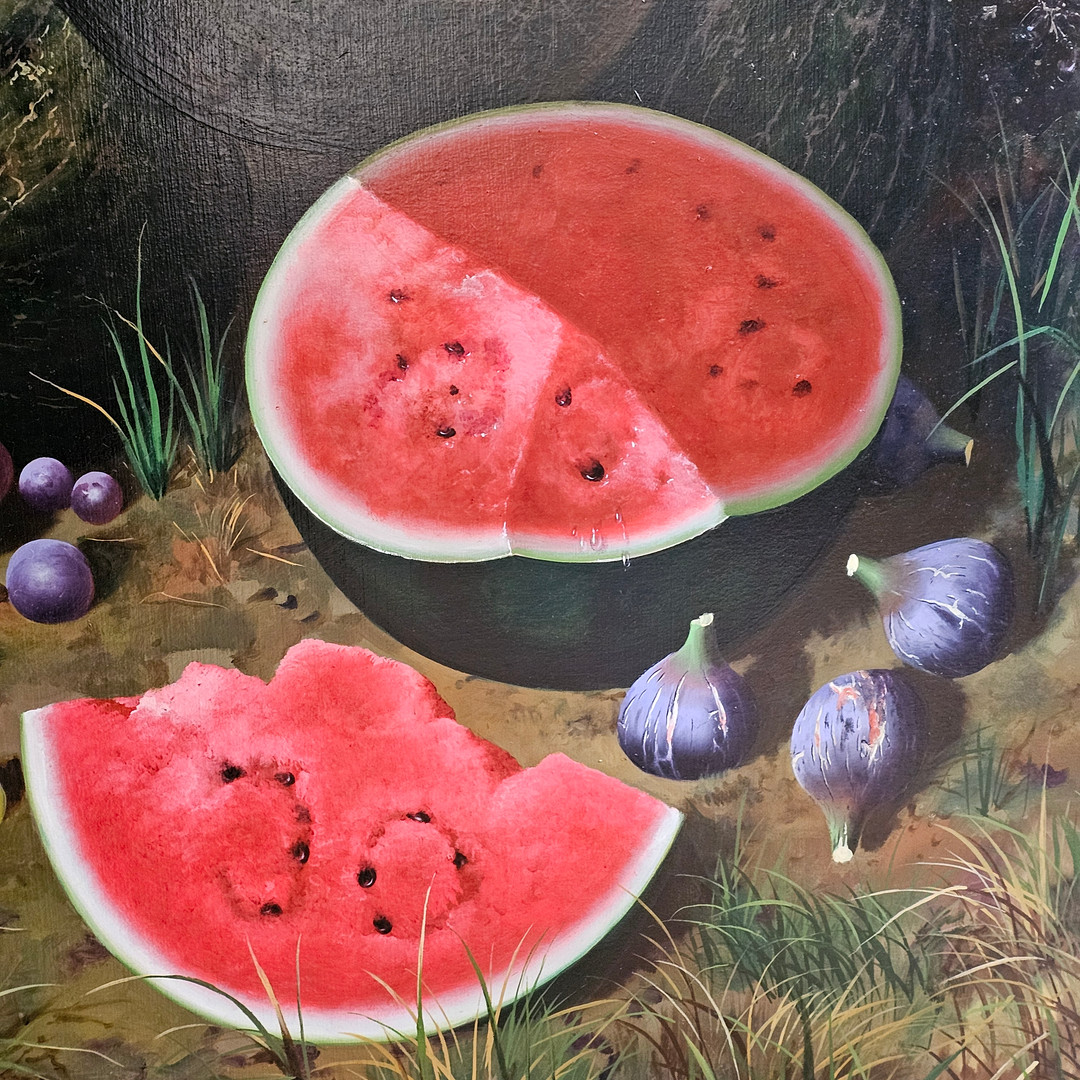 MANUEL MONTOYA (1938-2009). Óleo sobre lienzo. "Bodegón de frutas".