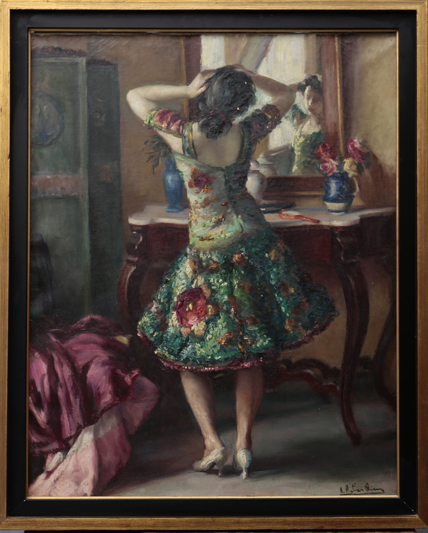 RAMÓN RIBAS RIUS. Girl at the dressing table.