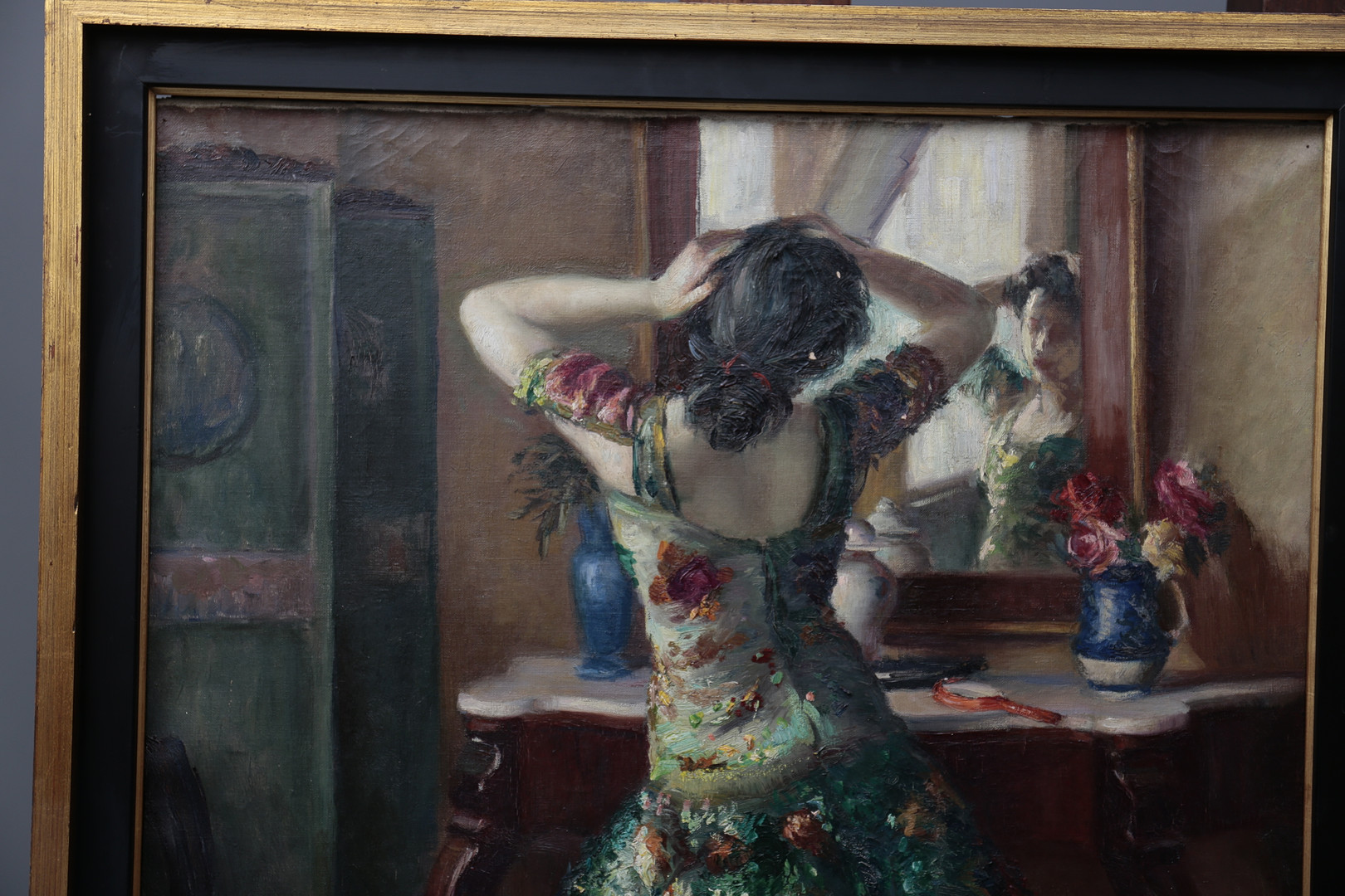 RAMÓN RIBAS RIUS. Girl at the dressing table.