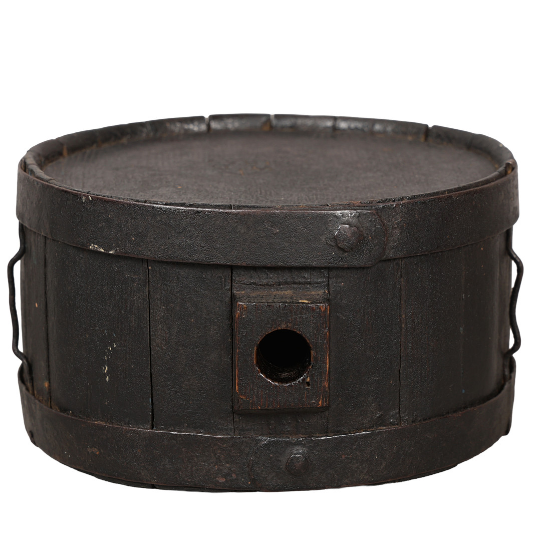A MID 19TH CENTURY WATER CANTEEN, DATED 1859.