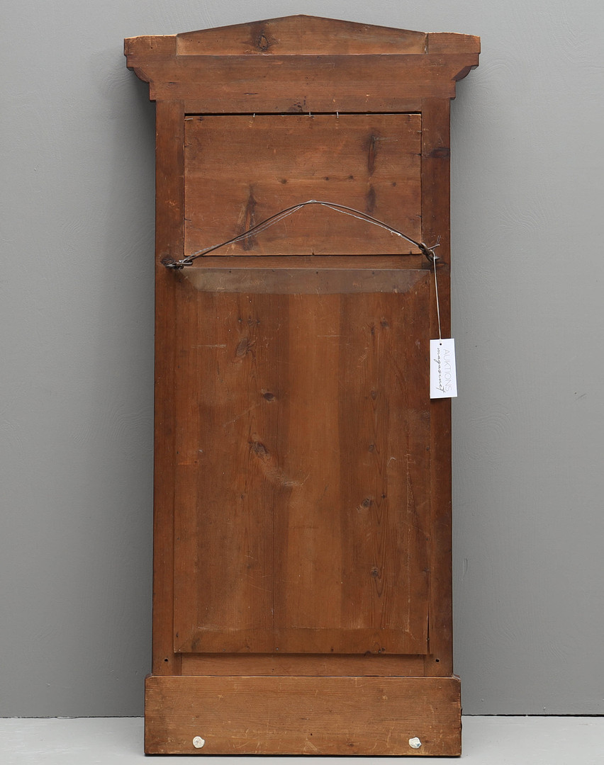 SPEGEL, empirstil, Mahognyfanér, fasettslipat glas, 1900-tal.